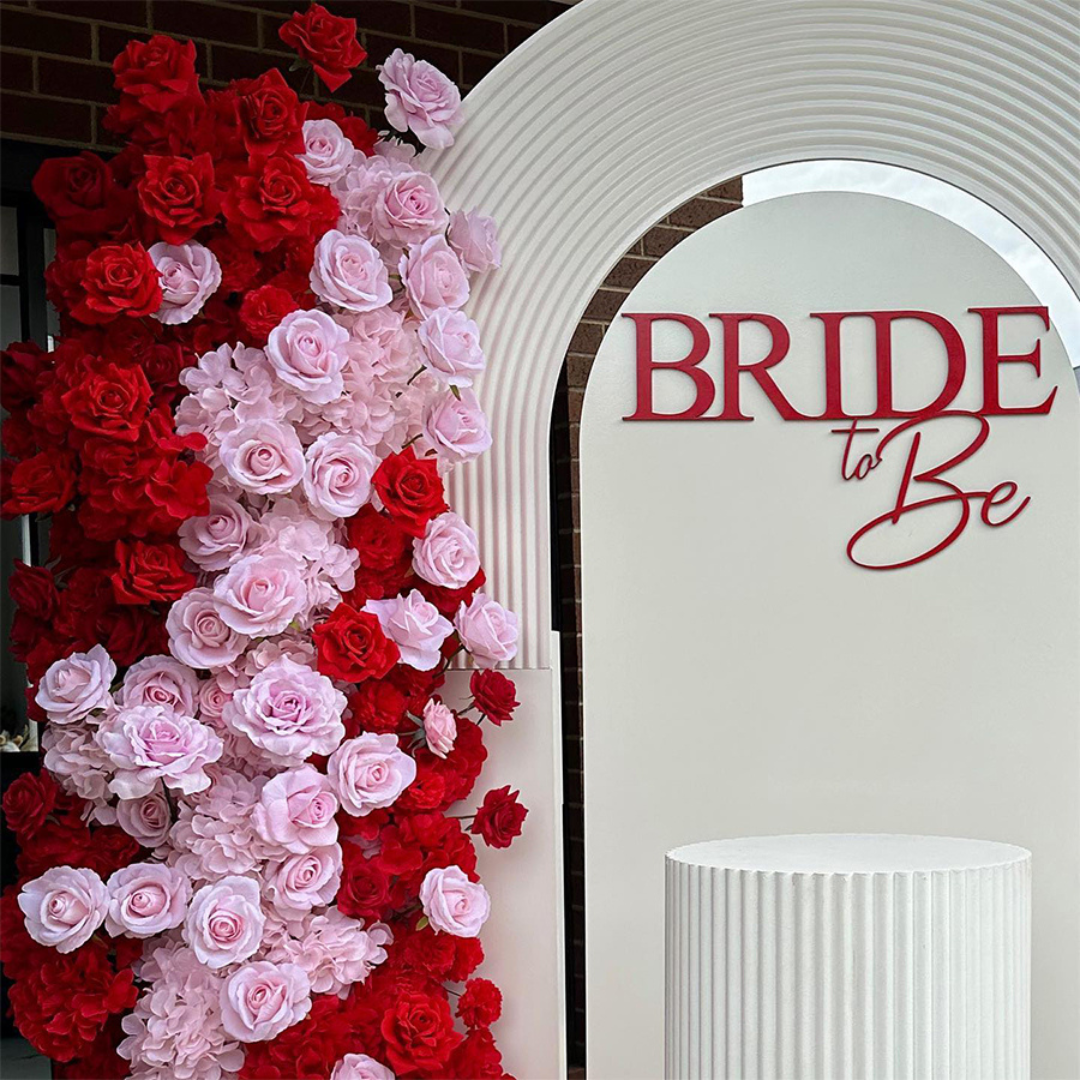 Light Pink & Red Premium Flower Arch - 4581