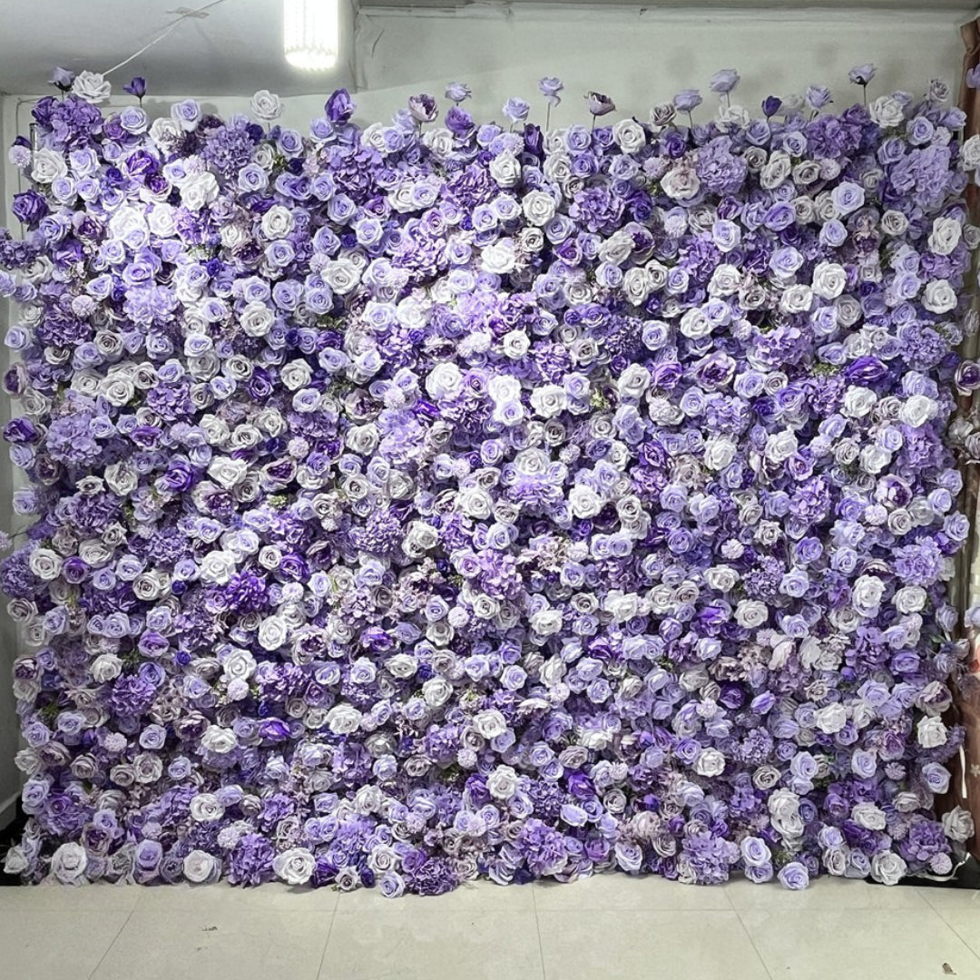 Purple Violet Wild Rose Premium Flower Wall - 289
