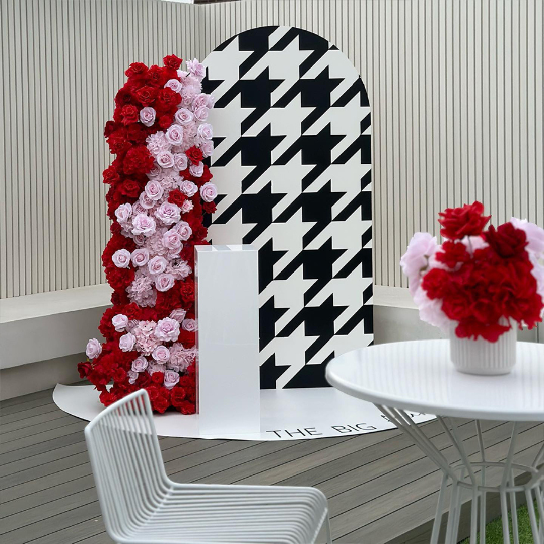 Light Pink & Red Premium Flower Arch - 4581