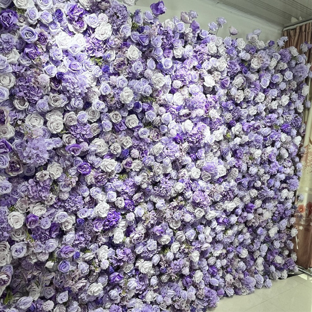 Purple Violet Wild Rose Premium Flower Wall - 289
