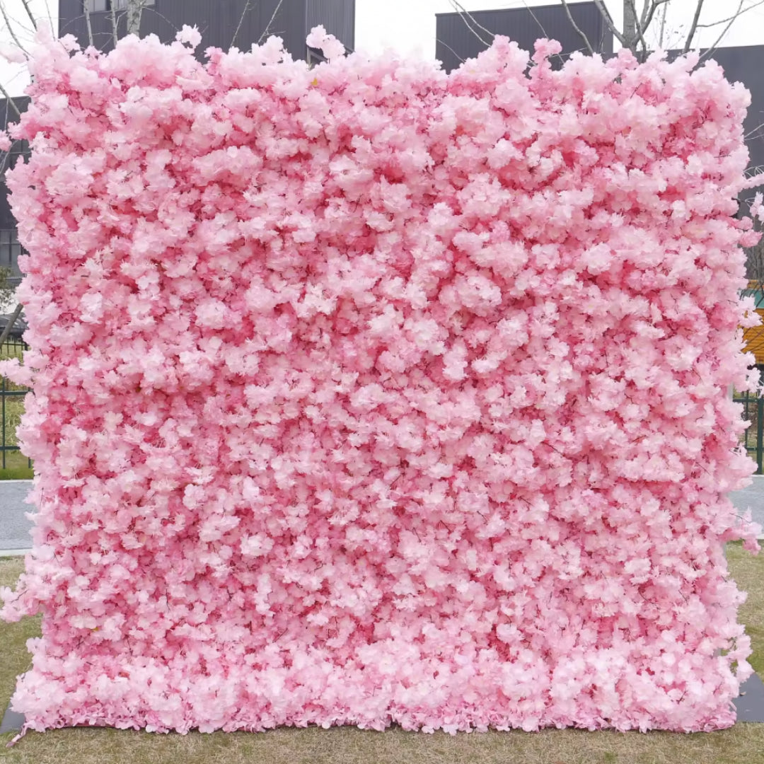 Light Pink Cherry Blossom Premium Flower Wall - 084