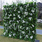 Wild White Rose Greenery Premium Flower Wall - 151