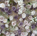 Babys Breath White. Purple Lavender Rose Flower Wall - 255