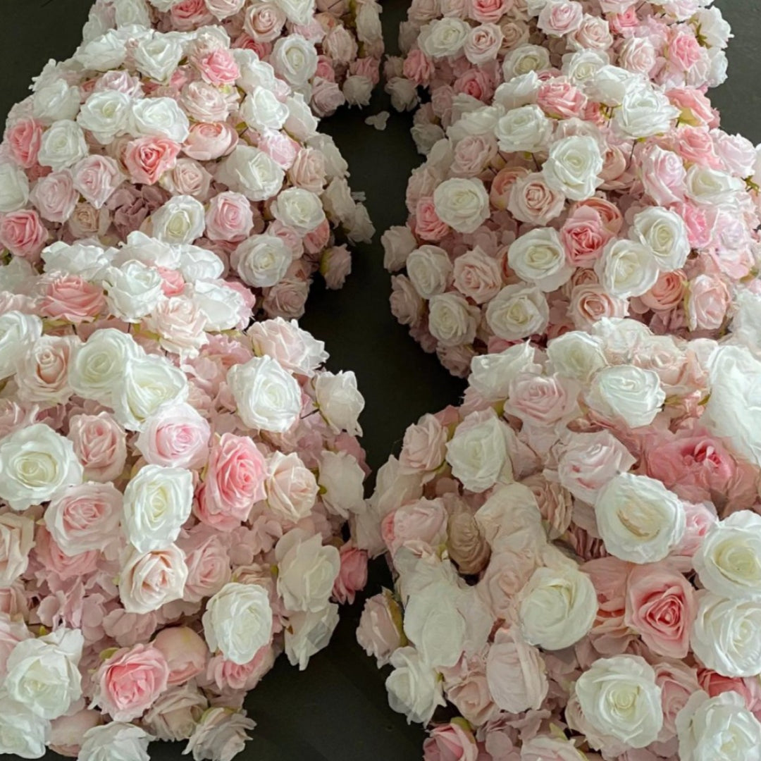 White Ivory Pink Wild Rose Premium Flower Ball - 1039