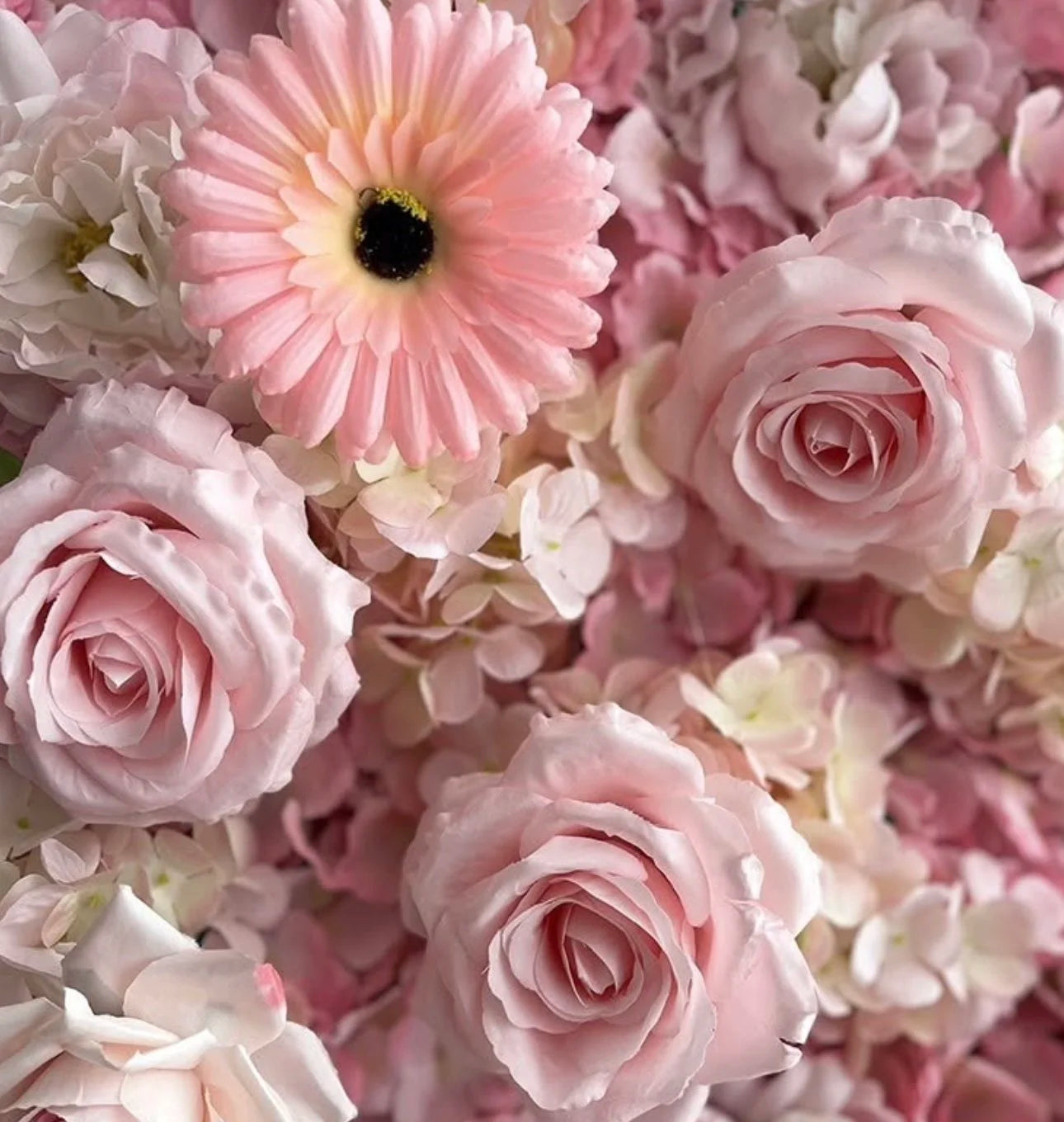 Pink Sunflower Rose Deluxe Flower Wall Backdrop - 273