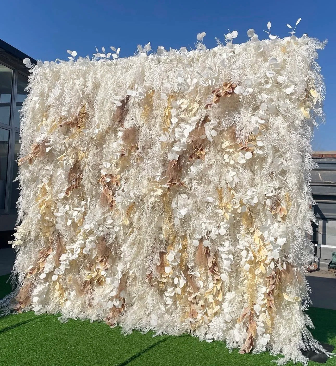 Into The Meadow White Ivory & Light Brown Flower Wall - 234