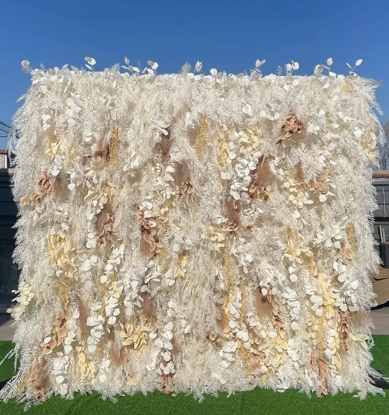 Into The Meadow White Ivory & Light Brown Flower Wall - 234