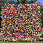 Deluxe MultiColor Pink, Purple, Yellow Premium Flower Wall - 033