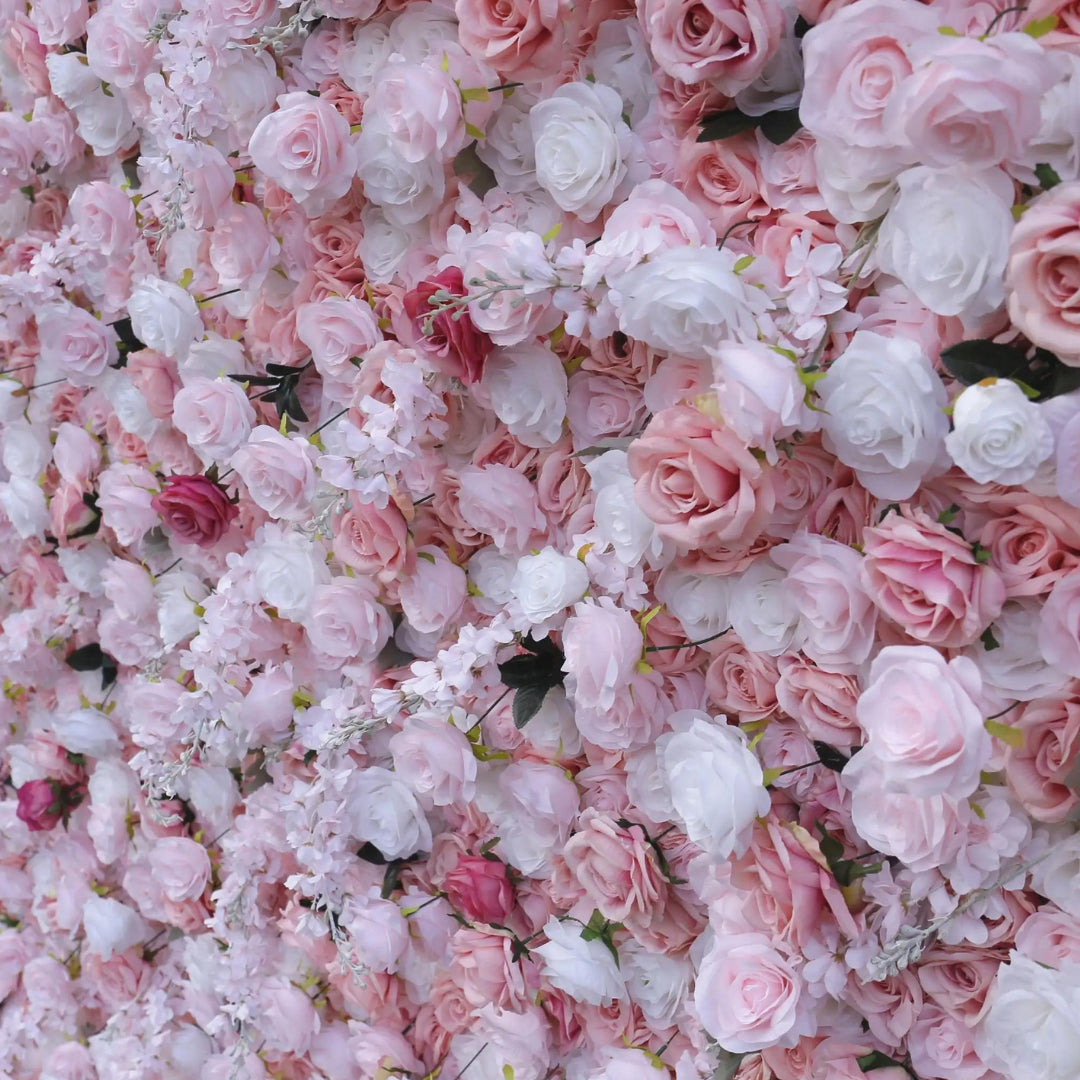 Light Pink with a Hint of Black Wild Rose Premium Flower Wall - 008
