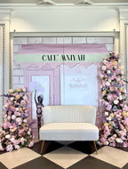 Purple, Blue & Light Peach Greenery Premium Flower Arch - 4585