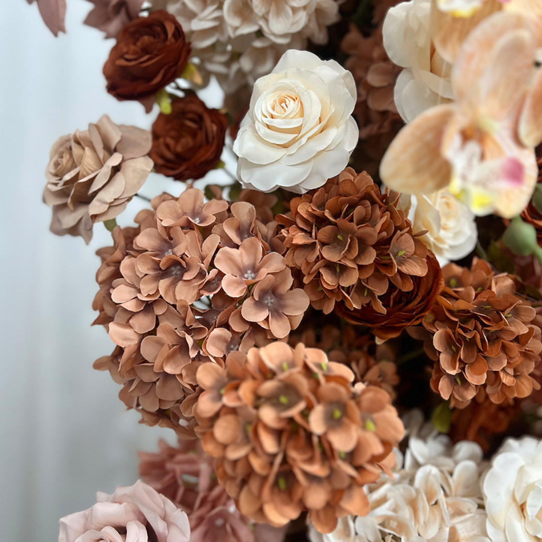 Cream, Brown and Tan Premium Flower Arch Set - 4590
