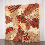 Brown, Tan and Cream Premium Rose Flower Wall - 323