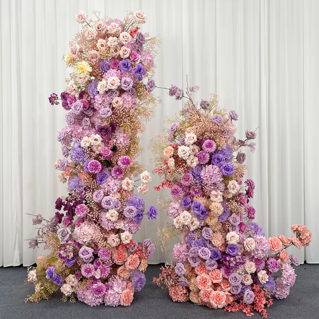 Purple Pink Babys Breath Premium 2 Piece Arch Set - 4593