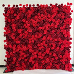 Deluxe Dark & Bright Red Rose Flower Wall - 027