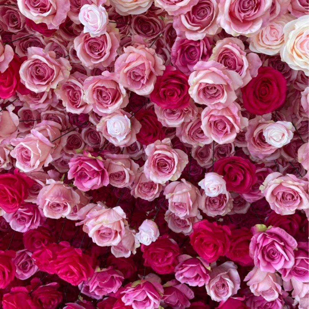 Pink & White Premium Ombre Flower Wall - 112