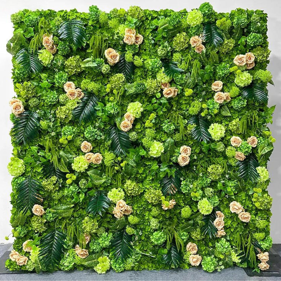 Tan Rose Greenery Moss Premium Flower Wall - 517
