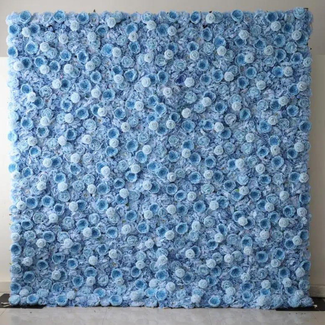 Classic Light Blue Pink Rose Flower Wall - 241