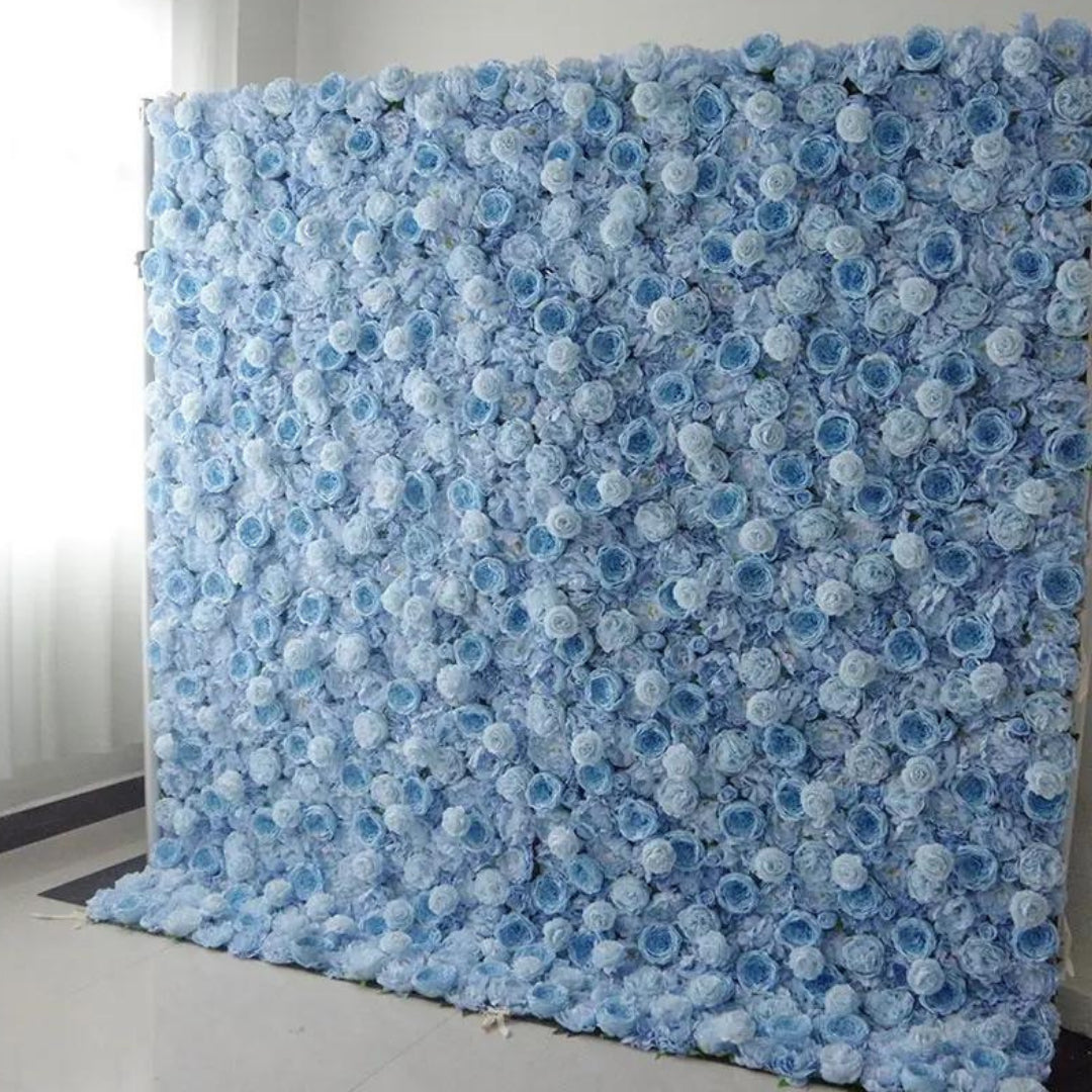 Classic Light Blue Pink Rose Flower Wall - 241