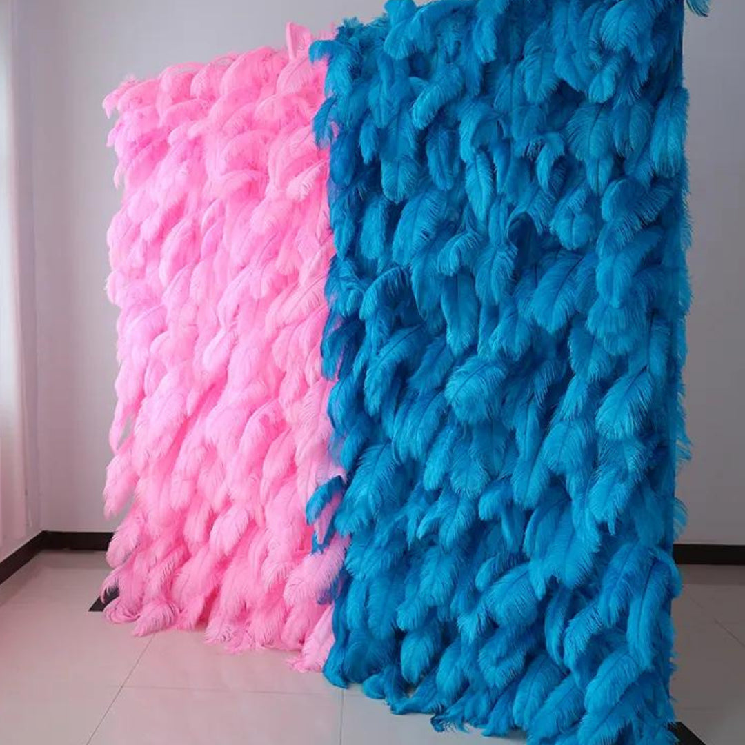Pink & Blue Feather Wall - 311