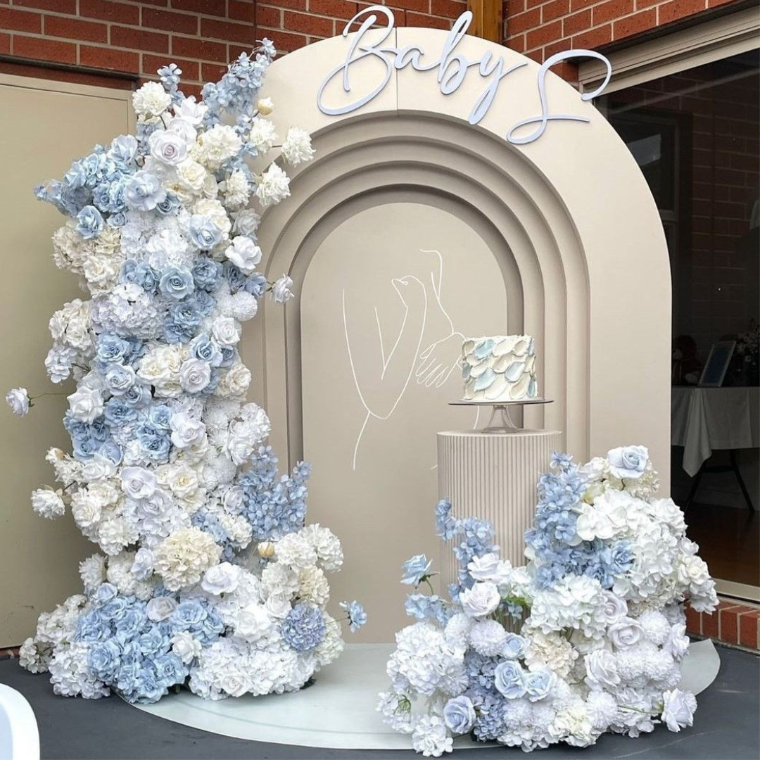 Baby Blue and White Premium 2 Piece Arch Set - 4594
