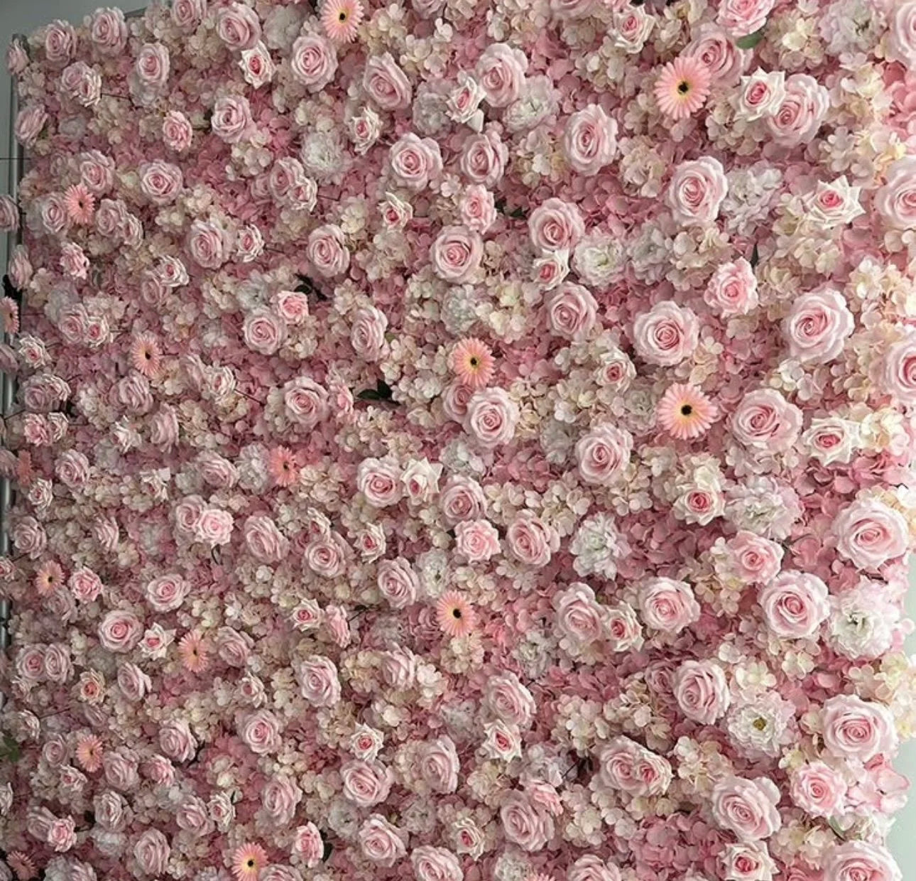 Pink Sunflower Rose Deluxe Flower Wall Backdrop - 273
