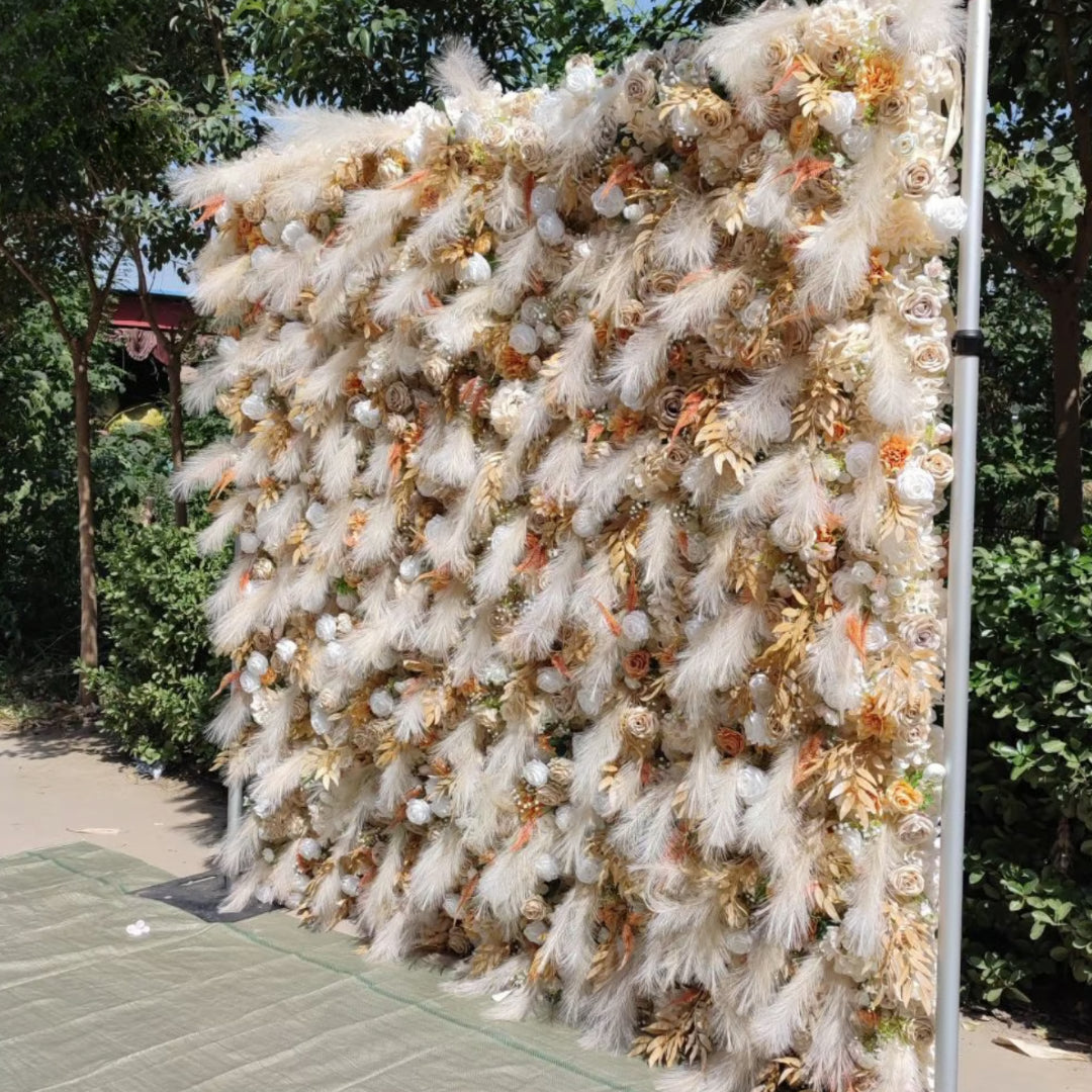 Pampas Tan and Cream Wild Rose Premium Wall - 082