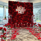 Deluxe Dark & Bright Red Rose Flower Wall - 027