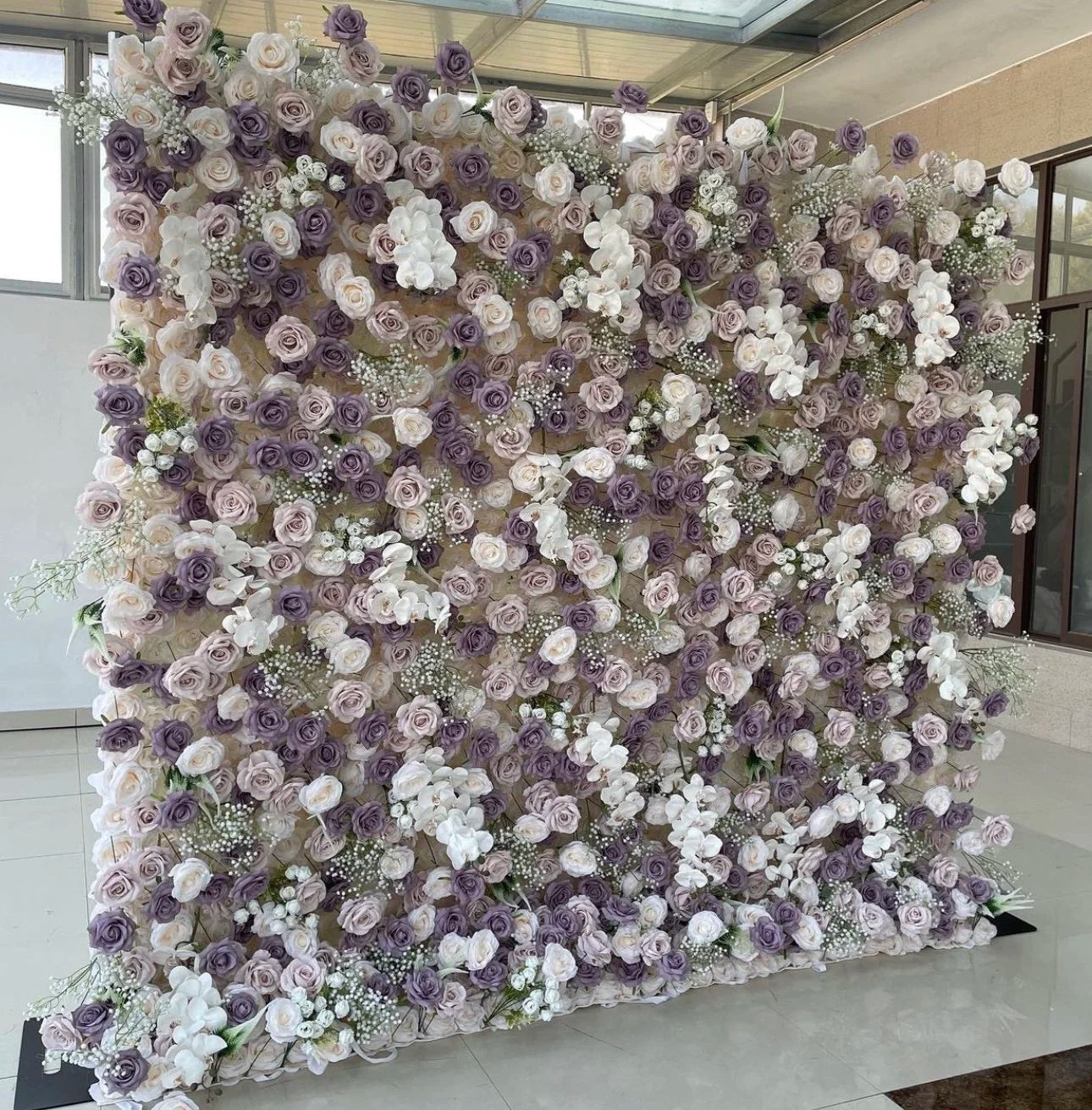 Babys Breath White. Purple Lavender Rose Flower Wall - 255