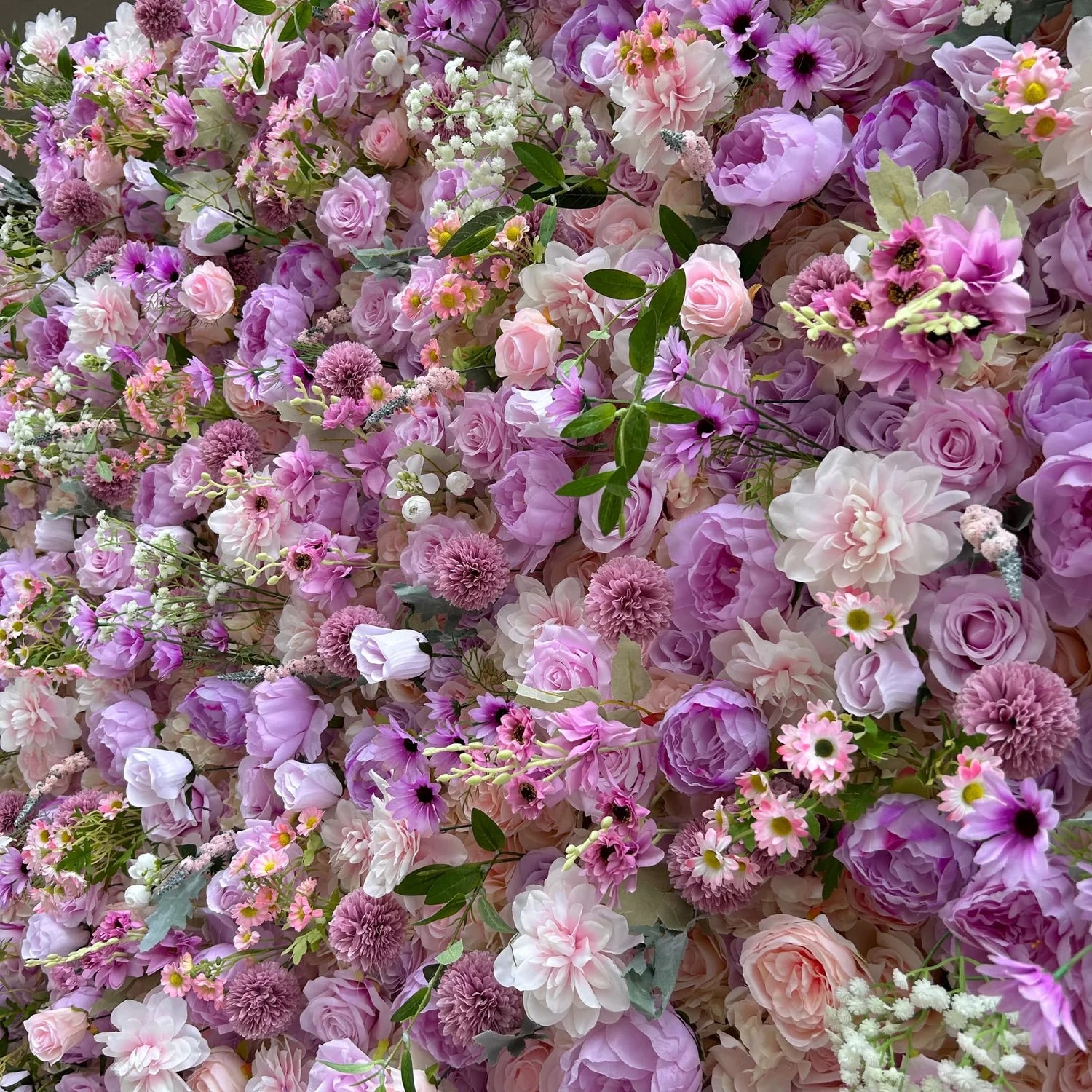 Lavender & Pink Cream Premium Flower Wall - 167