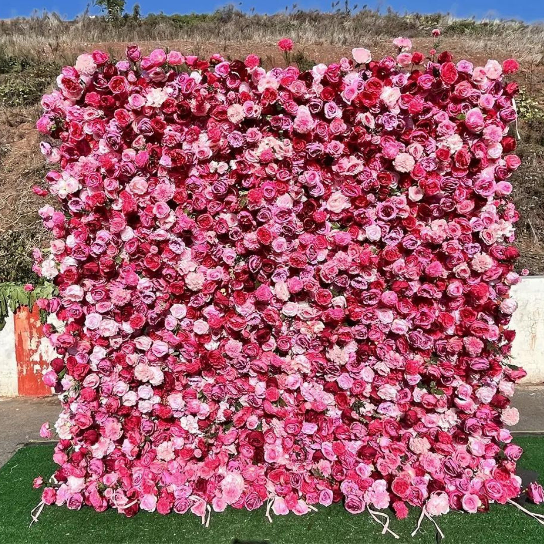 Light & Dark Pink Wild Rose Premium Flower Wall - 217