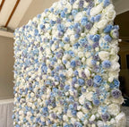 Blue, White and Purple Wild Rose Premium Flower Wall - 226