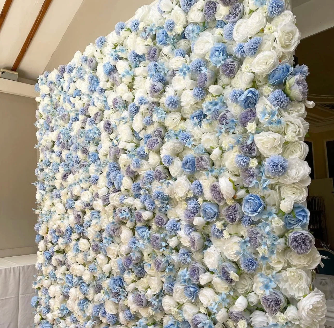 Blue, White and Purple Wild Rose Premium Flower Wall - 226