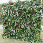 Dark Red Tropical Greenery Premium Wall - 523