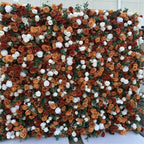 Brown and White Wild Rose Premium Greenery Wall - 006