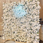 White Wild Rose Greenery Premium Flower Wall - 320