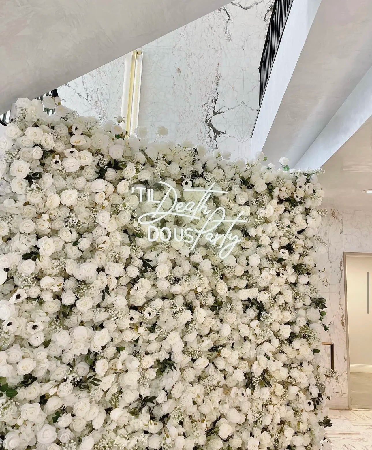 White Greenery Mini Sunflower Premium Flower Wall - 251