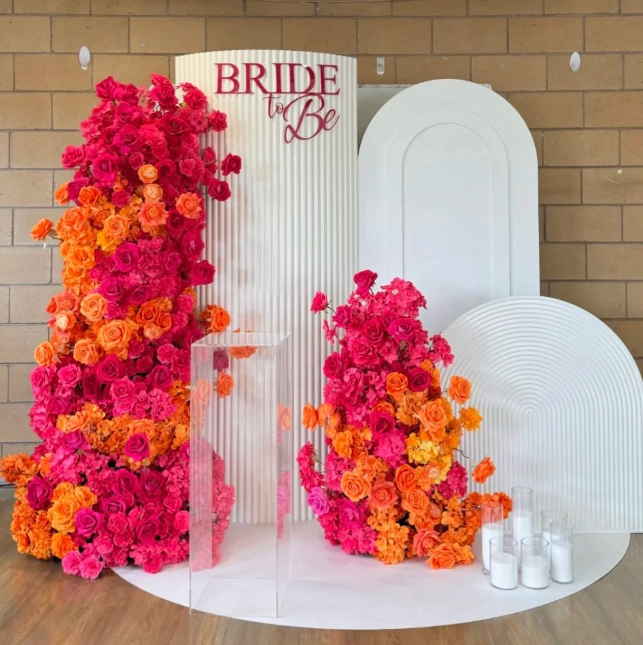 Pink & Orange Premium Floral Arch Set - 4573