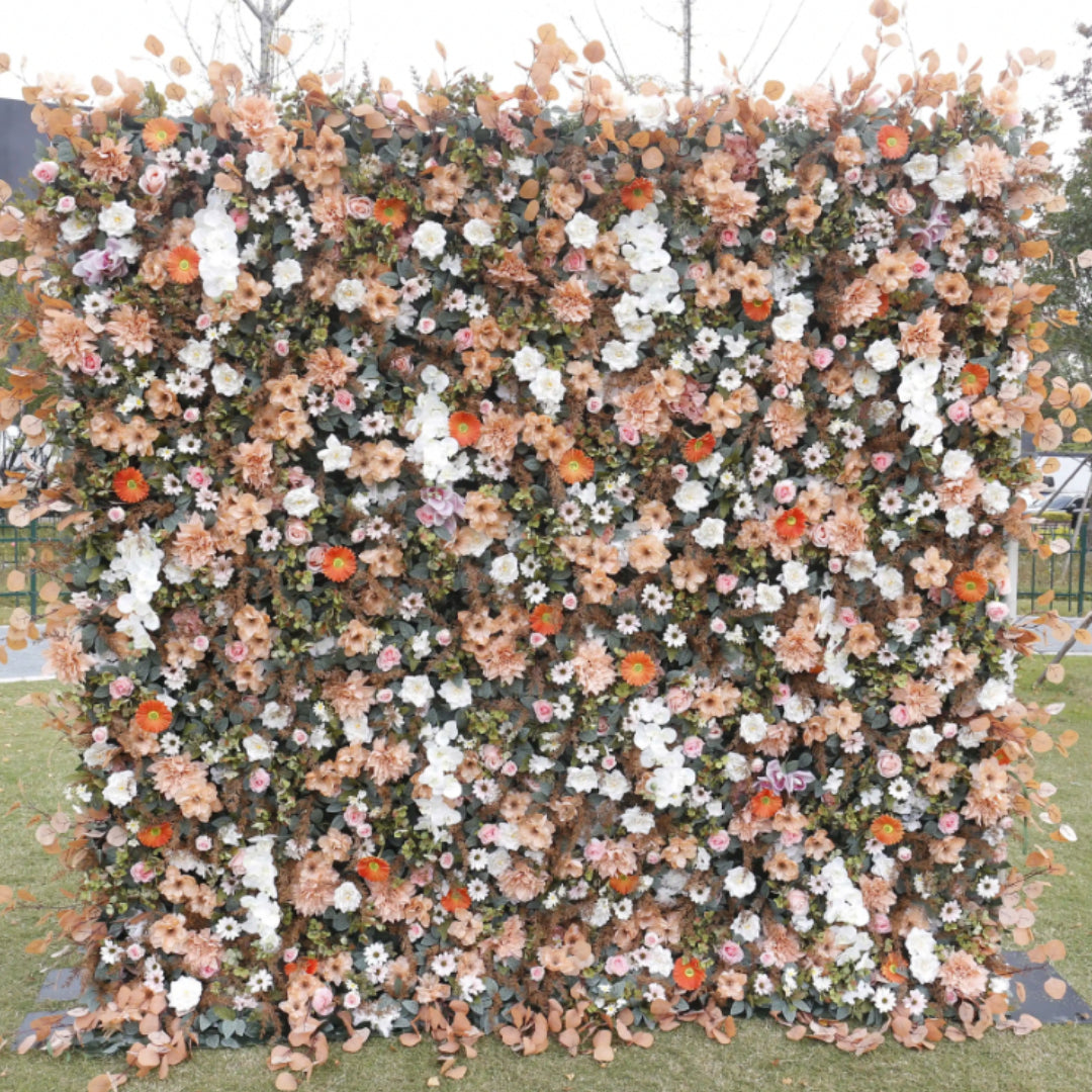 Into the Meadow Dripping Orange & Brown Sunflower Premium Flower Wall - 035
