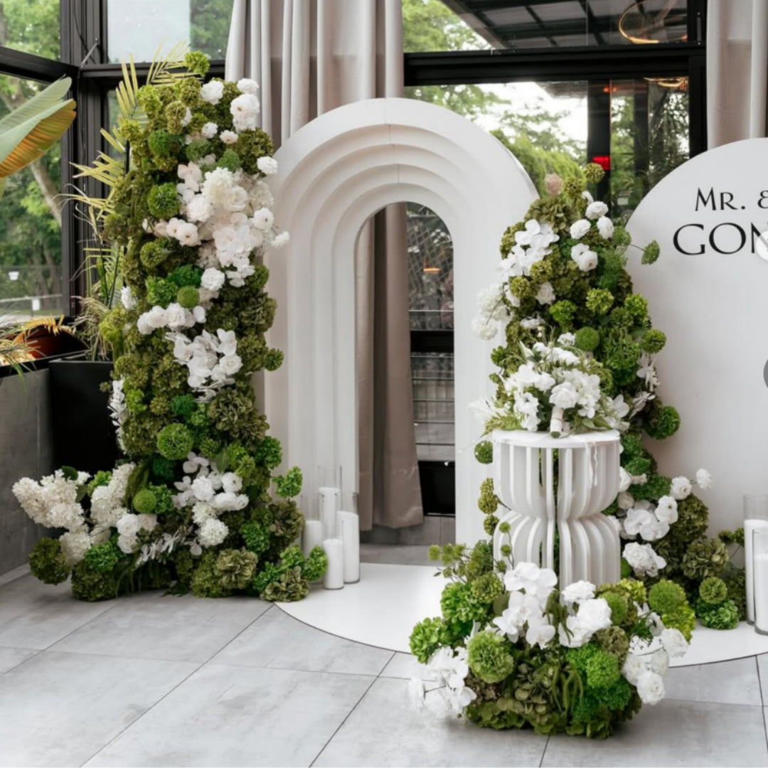 Greenery & White Deluxe 3 Piece Arch Set - 4587