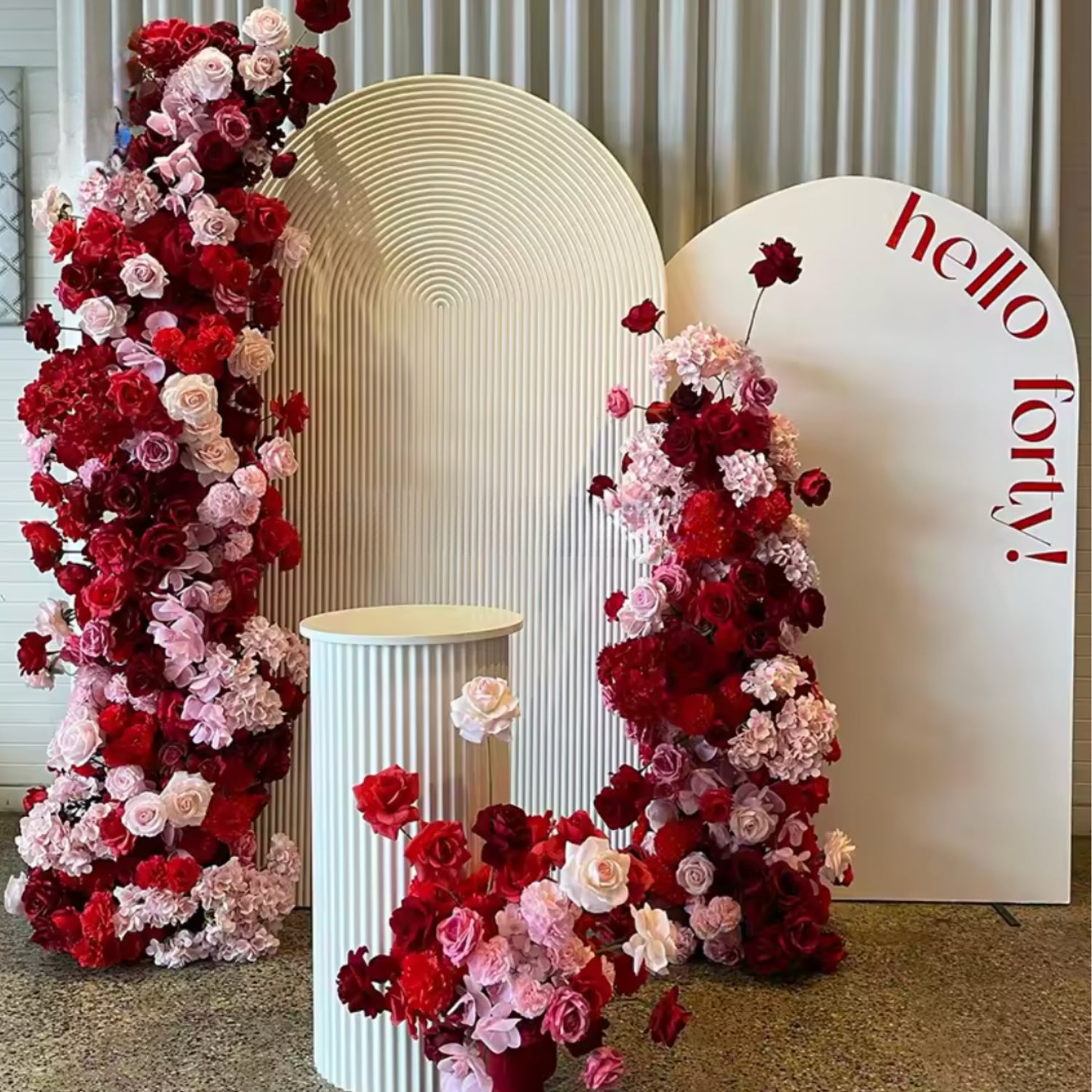 Pink and Red Premium Floral Flower Arch - 4545