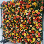 Orange & Yellow Premium Sunflower Greenery Wall - 204