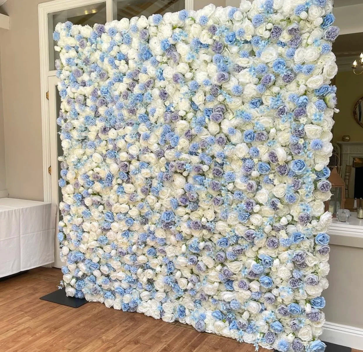 Blue, White and Purple Wild Rose Premium Flower Wall - 226
