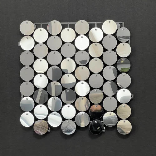 Silver Classic Circle Mirror Shimmer Wall - 4002
