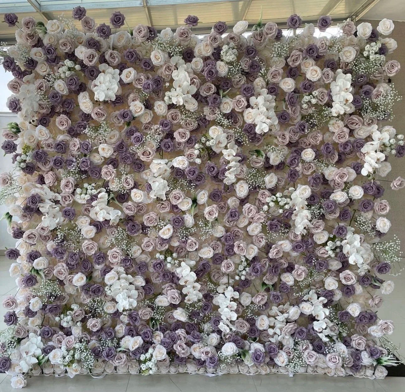 Babys Breath White. Purple Lavender Rose Flower Wall - 255