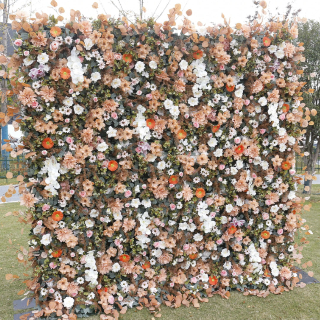 Into the Meadow Dripping Orange & Brown Sunflower Premium Flower Wall - 035