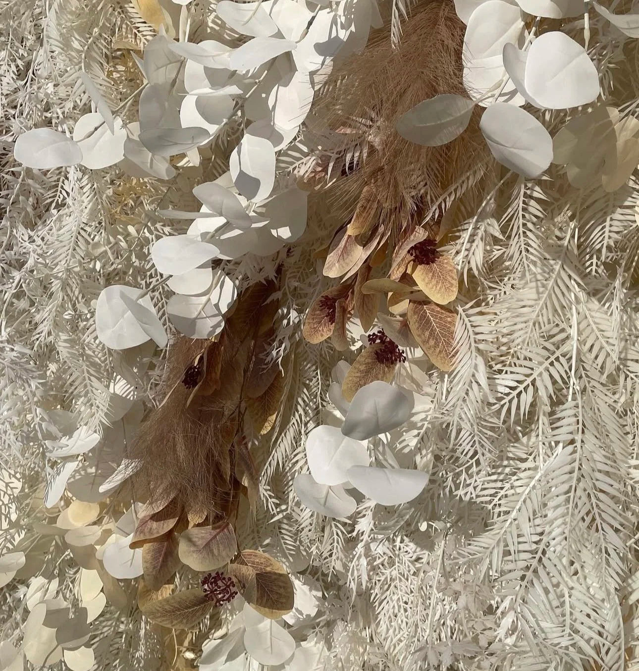 Into The Meadow White Ivory & Light Brown Flower Wall - 234