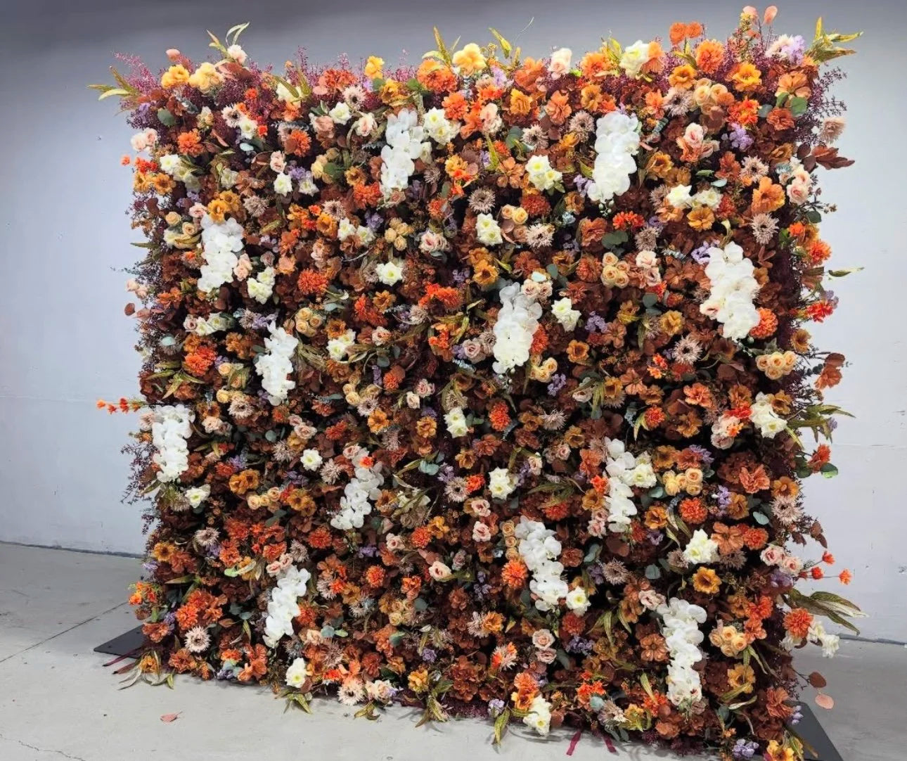 Dripping Florals Orange, Brown and Yellow Premum Flower Wall - 291