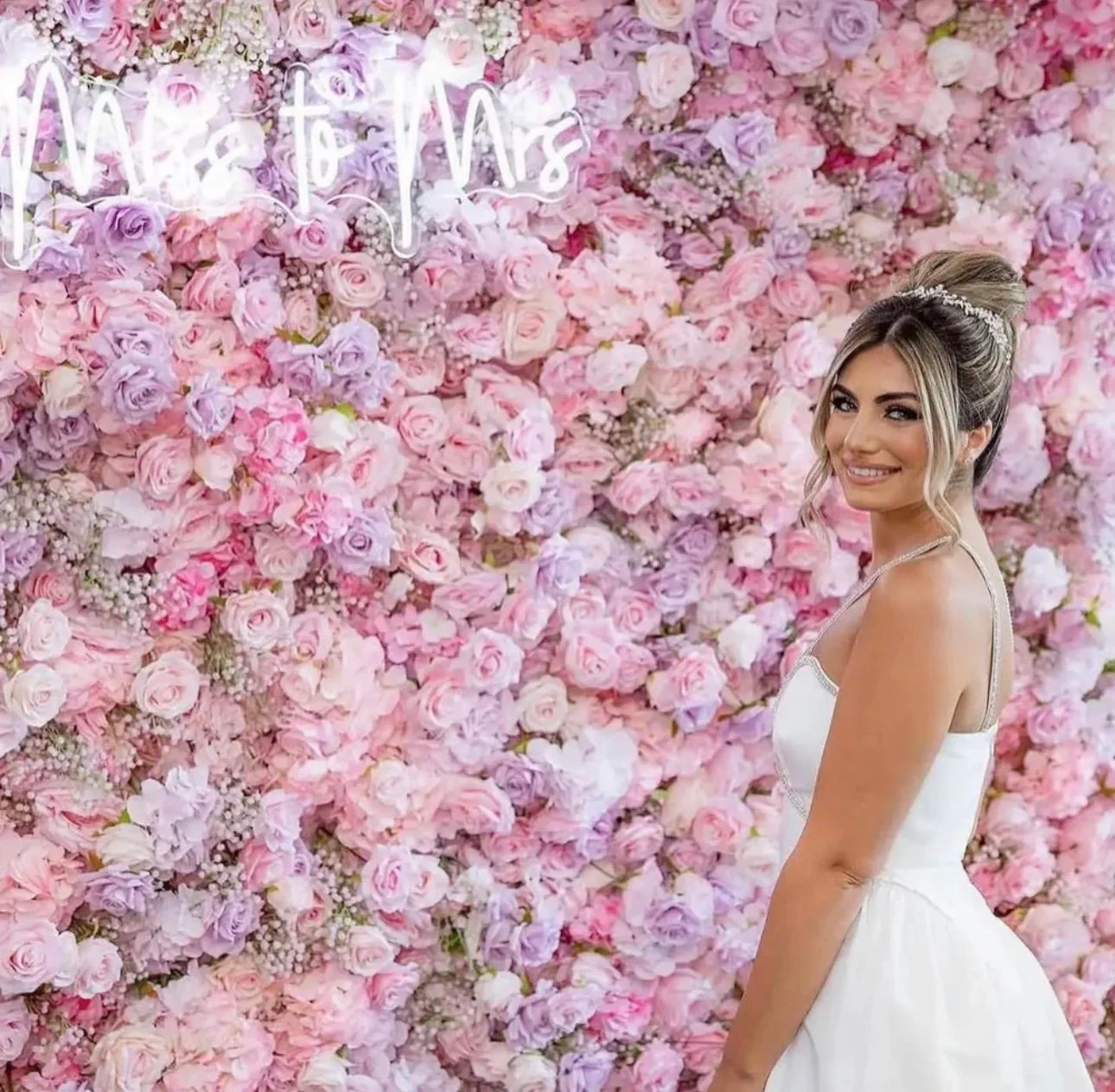 Premium Purple and Pink Wild Rose Flower Wall - 010