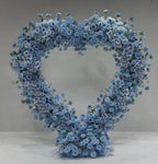 Light Blue Babys Breath Premium Rose Heart Arch - 4923