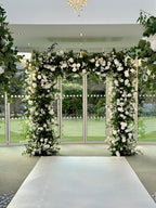 White Rose with Greenery Premium Square Flower Arch - 5007